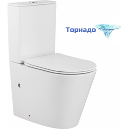 Унитаз-компакт CeramaLux TR2179 с крышкой микролифт (система смыва торнадо) с арматурой Geberit фото 