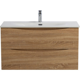 Тумба подвесная с раковиной BelBagno MARINO-CER-N-900-2C-SO-WO-P 90 см, rovere bianco фото 