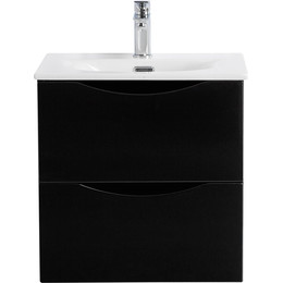 Тумба подвесная с раковиной BelBagno MARINO-CER-MINI-500-2C-SO-NL-P 50 см, nero lucido фото 