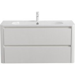 Тумба подвесная с раковиной Cezares RELAX-1000-2C-SO-BL 100 см (раковина CZR-1000/480-LV-MR-NV) bianco lucido фото 