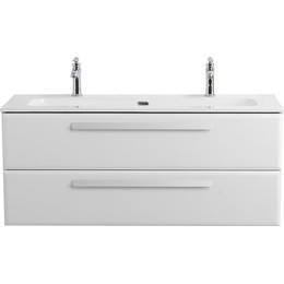 Тумба подвесная с раковиной Cezares ECO-CER-N-1200-2C-SO-BL 120 см (раковина CZR-8073-120-1-2) bianco lucido фото 
