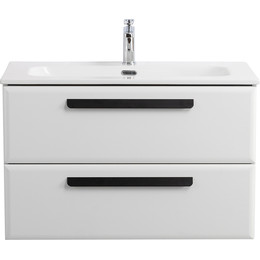 Тумба подвесная с раковиной Cezares ECO-CER-N-800-2C-SO-BL 80 см (раковина CZR-8073-80) bianco lucido фото 