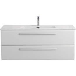 Тумба подвесная с раковиной Cezares ECO-CER-N-1200-2C-SO-BL 120 см (раковина CZR-8095-120) bianco lucido фото 