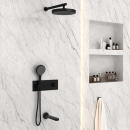 Душевая система для ванны Vincea VSFW-432TI3MB, чёрный фото 