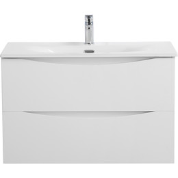 Тумба подвесная с раковиной BelBagno MARINO-CER-MINI-800-2C-SO-BL-P 80 см, bianco lucido фото 