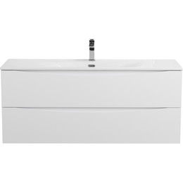 Тумба подвесная с раковиной BelBagno MARINO-CER-N-1200-2C-SO-BL-P 120 см, bianco lucido фото 
