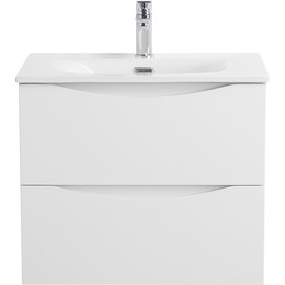 Тумба подвесная с раковиной BelBagno MARINO-CER-N-700-2C-SO-BL-P 70 см, bianco lucido фото 