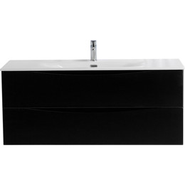 Тумба подвесная с раковиной BelBagno MARINO-CER-N-1200-2C-SO-NL-P 120 см, nero lucido фото 