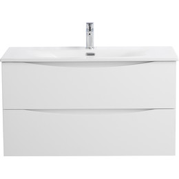 Тумба подвесная с раковиной BelBagno MARINO-CER-N-900-2C-SO-BL-P 90 см, bianco lucido фото 