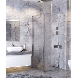 Душевое ограждение Mirsant Next 90х90 см хром/прозрачное фото 