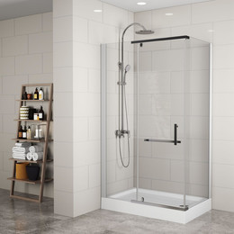 Душевое ограждение Mirsant Arena Square 120х90 см (стекло 8 мм), хром/прозрачное фото 