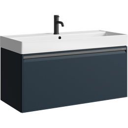 Тумба подвесная с раковиной Aqwella Pure 100 см PUR0110GRM, серый, Цвет фасада: серый фото 