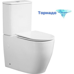 Унитаз-компакт безободковый Azario ESCONDA AZ-1229A с крышкой микролифт (система смыва торнадо) фото 