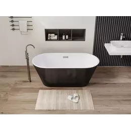 Ванна отдельностоящая CeruttiSpa 170x75 см RESIA170IIGMB CT10879, чёрный матовый/белый фото 