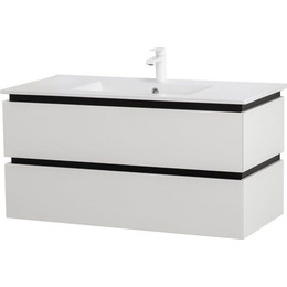 Тумба подвесная с раковиной Cezares PLANE-1000-2C-SO-BL 100 см (раковина CZR-8002-100) bianco lucido фото 