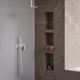 Смеситель для душа Ravak 2 потребителя Eleganta EL 065.10WV.O2+S X070263, белый вельвет фото 