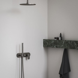 Смеситель для душа Ravak 2 потребителя Eleganta EL 065.20GB.O2+S X070337, графит матовый фото 