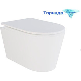 Унитаз подвесной безободковый Veconi Ruga VRU-52T (Система смыва торнадо) с крышкой микролифт фото 