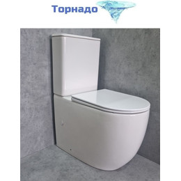 Унитаз-компакт CeramaLux Rimless TR2176 с крышкой микролифт (Система смыва торнадо) фото 