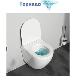 Унитаз подвесной безободковый AM.PM Like C801900SC (Система смыва торнадо) с крышкой микролифт фото 