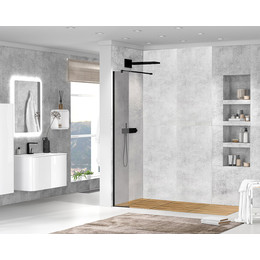 Душевая перегородка Cezares 25 см LIBERTA-L-1-25-GR-NERO, черный/тонированное фото 