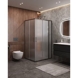 Душевое ограждение Cezares 110x90 см MOLVENO-AH-21-90+20-P-GM, оружейная сталь/матовое фото 