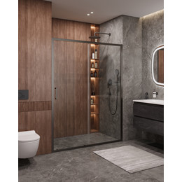 Душевая дверь Cezares 150 см MOLVENO-BF-1-150-C-GM-IV, оружейная сталь/прозрачное фото 