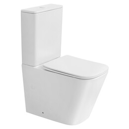 Унитаз-компакт безободковый Abber Rechteck AC1210 с тонкой крышкой микролифт (выпуск горизонтальный), Цвет производителя: белый матовый фото 