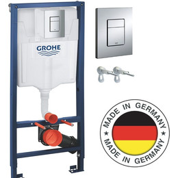 Инсталляция для подвесного унитаза Grohe Rapid SL 38772001 с кнопкой смыва хром, Цвет производителя: хром фото 