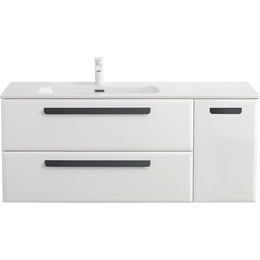 Тумба подвесная с раковиной Cezares 120 см ECO-CER-N-1200-2C-1A-SO-BL-L, bianco lucido фото 