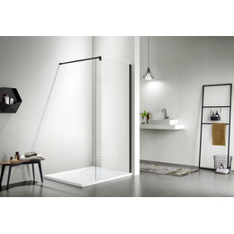 Душевая перегородка Aquatek Walk in 140 см AQ WIW 14020BL, чёрный/прозрачное фото 