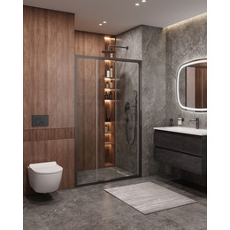 Душевая дверь Cezares 120 см MOLVENO-BF-3-120-C-GM-IV, оружейная сталь/прозрачное фото 