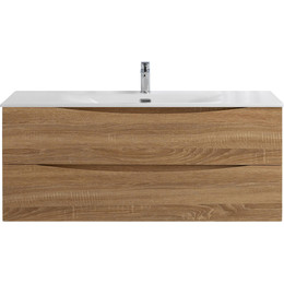 Тумба подвесная с раковиной BelBagno 120 см MARINO-CER-N-1200-2C-SO-WO-P, rovere bianco фото 