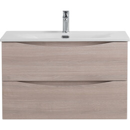 Тумба подвесная с раковиной BelBagno 80 см MARINO-CER-N-800-2C-SO-RG-P, rovere grigio фото 