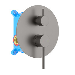 Смеситель для ванны Aquatek Европа AQ1346BGM (со скрытой частью) чёрный хром шлифованный, Цвет производителя: оружейная сталь фото 