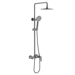 Душевая стойка Aquatek Бетта AQ2140BGM, чёрный хром шлифованный, Цвет производителя: чёрный хром шлифованный фото 