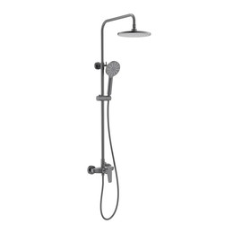 Душевая стойка Aquatek Бетта AQ2160BGM, чёрный хром шлифованный, Цвет производителя: чёрный хром шлифованный фото 