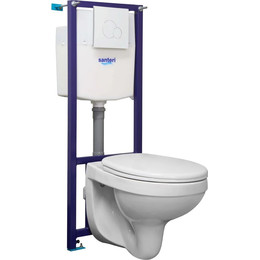 Инсталляция с подвесным унитазом Santeri Альфа комфорт 1.3816.4.S00.00B.2 (крышка микролифт) фото 