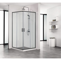 Душевое ограждение Aquatek 80x80 см AQ ARI KV 08020BL, чёрный/прозрачное фото 