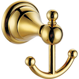 Двойной крючок Azario Elvia AZ-91105G, цвет золото фото 