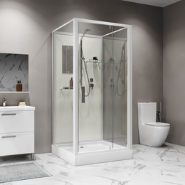 Душевая кабина Niagara Standart 80x80 см ST80/15Q/BK, белый/прозрачное фото 