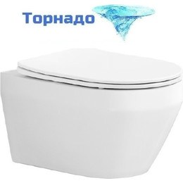 Унитаз подвесной безободковый Aquatek Лея AQ1199T-00 с крышкой микролифт (система смыва Торнадо) фото 