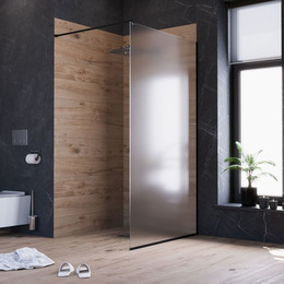 Душевая перегородка Mirsant Walk in 90 см с аксессуарами (стекло 8 мм) чёрный/матовое фото 