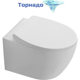 Унитаз подвесной безободковый Aquatek Сириус AQ1582T-00 с крышкой микролифт (система смыва Торнадо) фото 