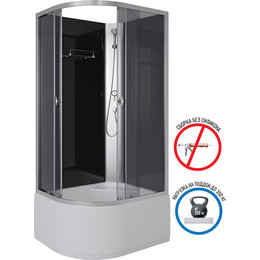 Душевая кабина Niagara 90x80 см E90/80/40R/TN/BK, хром/тонированное фото 