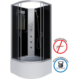 Гидробокс Niagara 80x80 см 25071434BKG, серебро/тонированное фото 