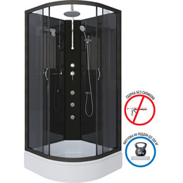 Гидробокс Niagara 90x90 см 65011434BKTG, чёрный/тонированное фото 