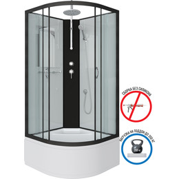 Душевая кабина Niagara 80x80 см NG-6707-14BKT, чёрный/прозрачное фото 