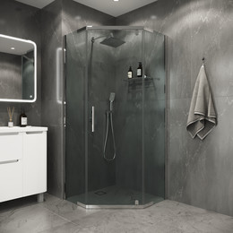 Душевое ограждение Niagara Eco 90x90 см NG-1009-14D, хром глянцевый/прозрачное фото 