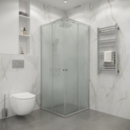 Душевое ограждение Niagara Eco 100x100 см NG-1010-14QMT, хром матовый/матовое фото 